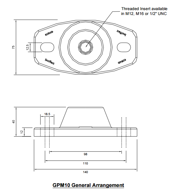 Isoflex GPM10-12 (75) General Purpose Mount