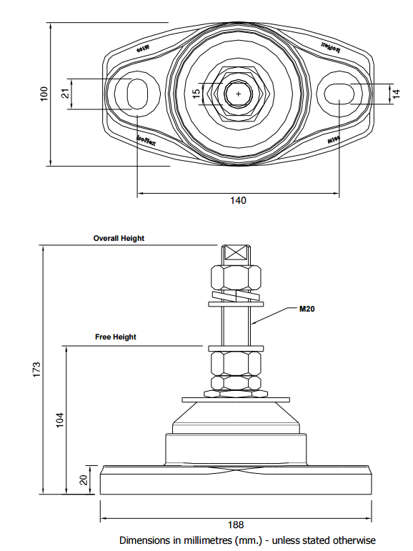 Isoflex M100-20 S (75) Marine Engine Mount