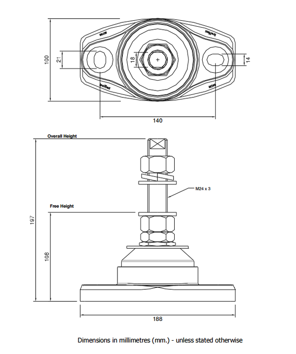 Isoflex M100-24 S (80) Marine Engine Mount