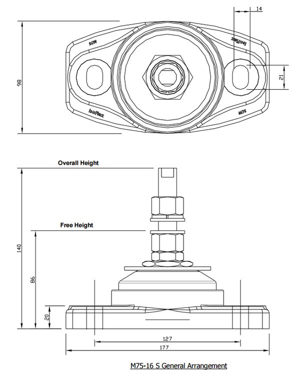 Isoflex M75-16 S (70) Marine Engine Mount